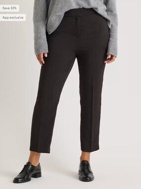 Never Worn Quince Stretch Crepe Ankle Pants in Black